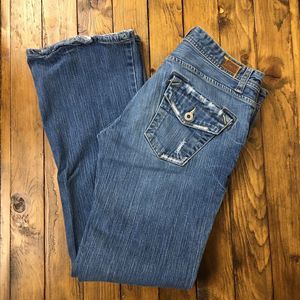 Lucky Brand Dungarees Womens Blue Denim Low Rise Regular Length Jeans size 6